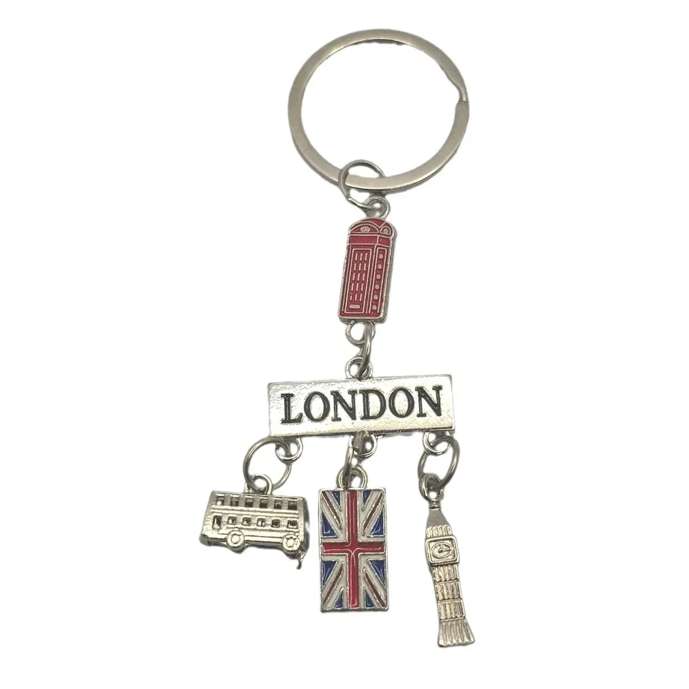 Vintage London Charms Key Chain Souvenir Key Ring A1-13